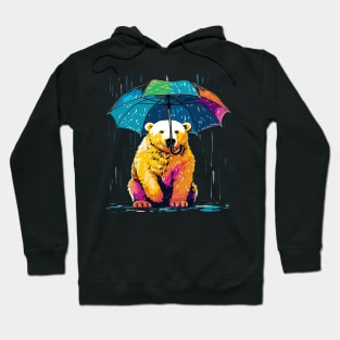 Polar Bear Rainy Day With Umbrella Hoodie